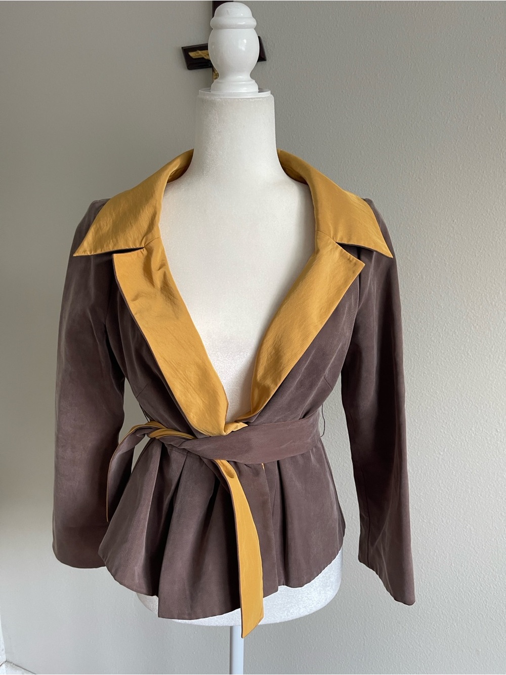 Jessica Brown Jacket with Mustard Contrast Lapel